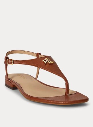 Lauren Ralph Lauren Kahve Kadın Deri Sandalet 802982881001