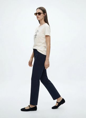 Lauren Ralph Lauren Krem Kadın Baskılı T-Shirt 200P03725