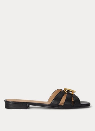 Lauren Ralph Lauren Siyah Kadın Deri Terlik 802982875002