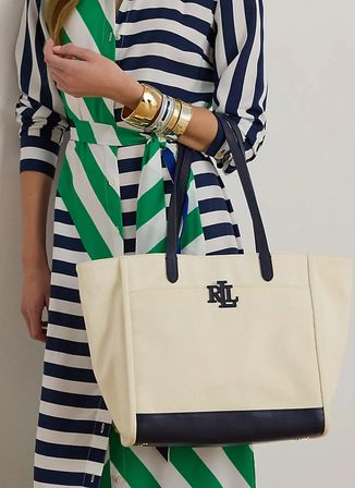 Lauren Ralph Lauren Krem - Siyah Kadın Omuz Çantası 431982234002