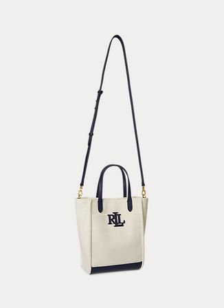 Lauren Ralph Lauren Krem - Siyah Kadın El Çantası 431982235002