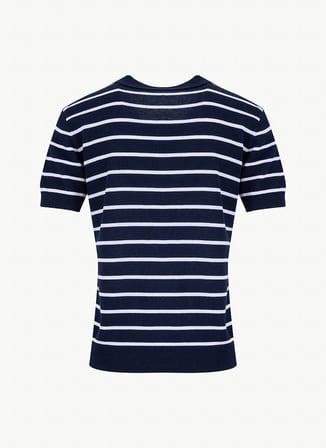 Lauren Ralph Lauren Lacivert - Beyaz Kadın Standart Fit Çizgili Kazak 200P03506