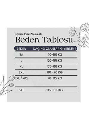 Cepsiz Kışlık Polar Kadın Pijama Altı Tek Alt Je32 - Çorap Hediyeli