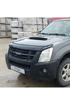 Isuzu D-max Ön Kaput Koruma Rüzgarlığı 3mm Akrilik (Abs) Parlak Siyah Deflektör 2006-2012