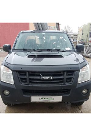 Isuzu D-max Ön Kaput Koruma Rüzgarlığı 3mm Akrilik (Abs) Parlak Siyah Deflektör 2006-2012