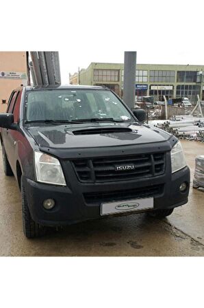 Isuzu D-max Ön Kaput Koruma Rüzgarlığı 3mm Akrilik (Abs) Parlak Siyah Deflektör 2006-2012