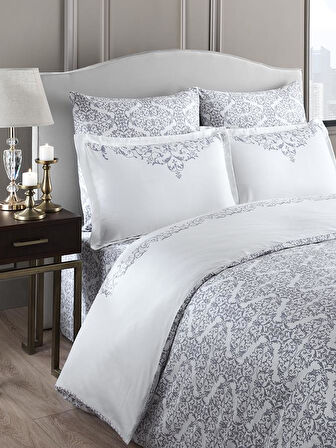 Doğal ve Parlak Nevresim Takımı Luna Saten Linen Serisi 160x220