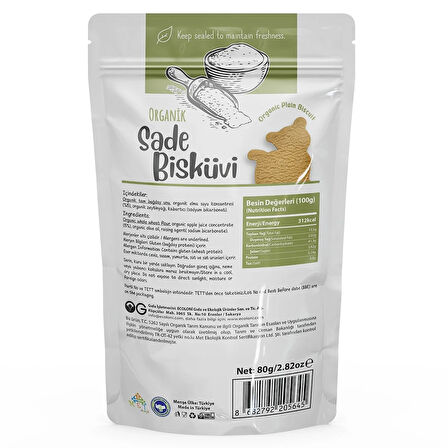 BUĞZ OG Natural Organik Sade Bisküvi (80 gr)