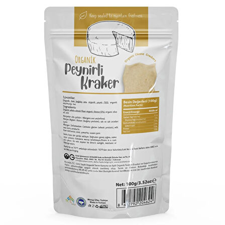 BUĞZ OG Natural Organik Peynirli Kraker (100 gr)