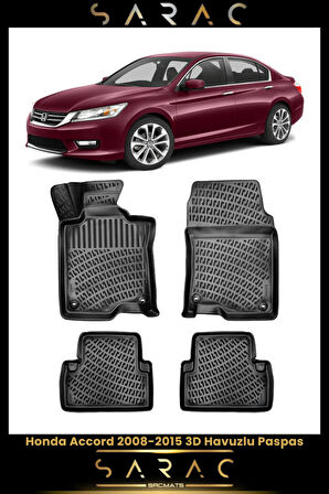 Honda Accord 2015 Model Araca Özel 3d Havuzlu Paspas