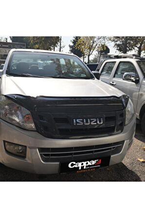 Isuzu D-max Ön Kaput Koruma Rüzgarlığı 3mm Akrilik (ABS) Parlak Siyah Deflektör 2012-2017