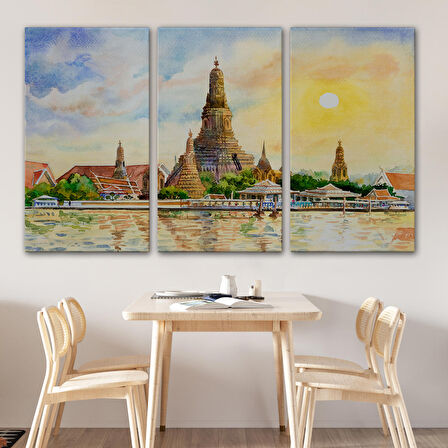 Wat Arun Tapınağı Tayland Bangkok Dekoratif Kanvas Tablo-3622