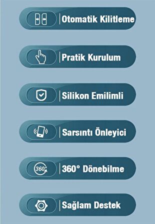 Coofbe 360 Dönen Sarsıntı Önleyici Gidon Motosiklet Tutucu Bisiklet Tutucu Scooter Tutucu Yatay Dikey