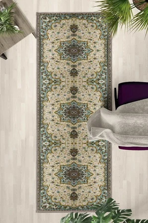 A-9 Salon Mutfak Yatak Odası Dijital Baskı Yolluk Halı Gri