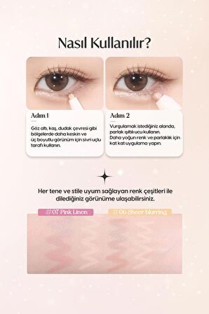 Çift Taraflı Kapatıcı ve Işıltılı Kalem Far Peripera Sugar Twinkle Duo Eye Stick (#07 Pink Linen)