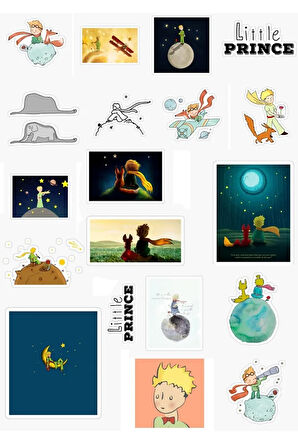 Küçük Prens - Little Prince Baskılı Özel Tasarım 20'li Sticker Seti