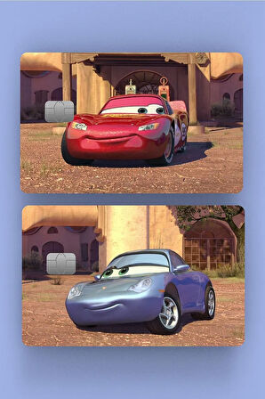 2'li Mcqueen-sally Kredi Kartı Sticker Kaplama