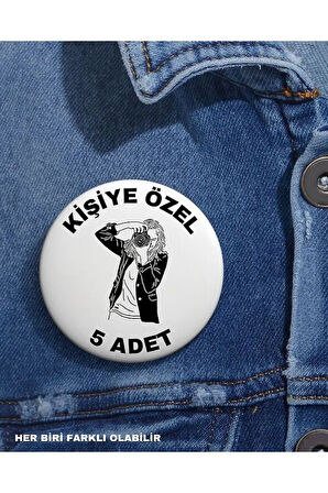 Kişiye Özel Şık Tasarım Yeni Rozet 5 Adet