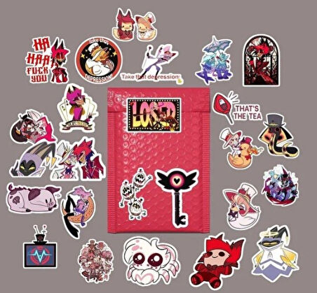 Hazbin Hotel v4 sticker paketi /bullet journal defter çıkartma ajanda laptop etiket