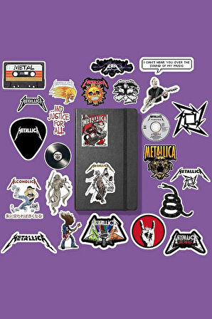 Metallica Rock Sticker Paketi /Bullet Journal Defter Çıkartma Ajanda Laptop Etiket
