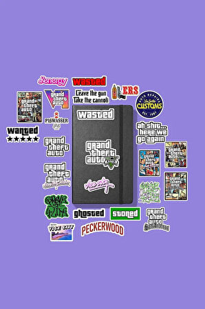 Gta Grand Theft Auto Sticker Paketi /Bullet Journal Defter Çıkartma Ajanda Laptop Etiket
