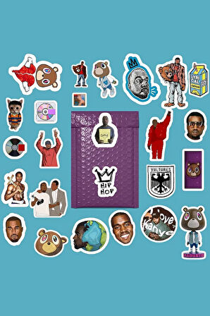Kanye West Rap Sticker Paketi /Bullet Journal Defter Çıkartma Ajanda Laptop Etiket