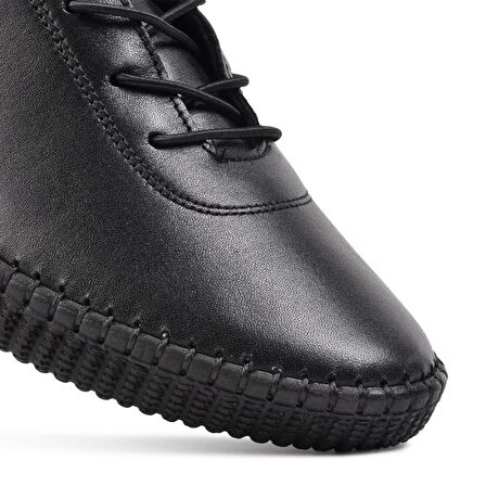 Voyager 7230 Siyah Kadın Günlük Hakiki Deri Ayakkabı