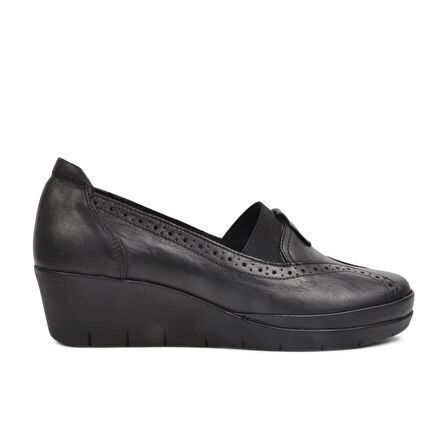 Ayakmod 888 Siyah Kadın Hakiki Deri Günlük Ayakkabı