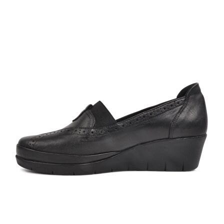 Ayakmod 888 Siyah Kadın Hakiki Deri Günlük Ayakkabı