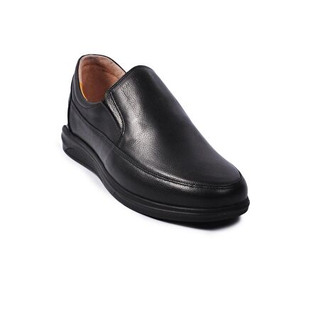 Ayakmod 472 Siyah Erkek Hakiki Deri Slip On Ayakkabı