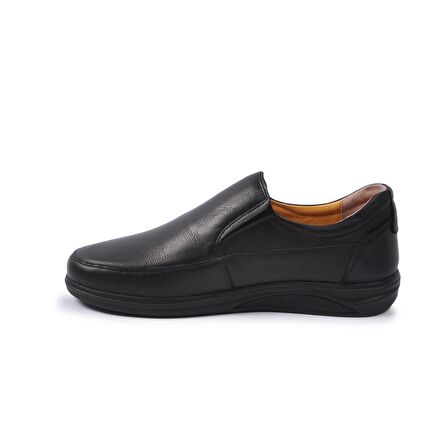 Ayakmod 472 Siyah Erkek Hakiki Deri Slip On Ayakkabı