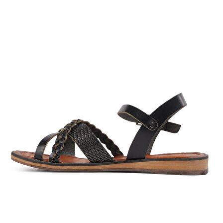 Castle Black R10015 Siyah Kadın Sandalet