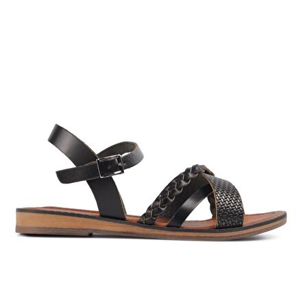 Castle Black R10015 Siyah Kadın Sandalet