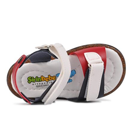Şiringenç 210109 Lacivert-Beyaz-Kırmızı Comfort Erkek Çocuk Sandalet