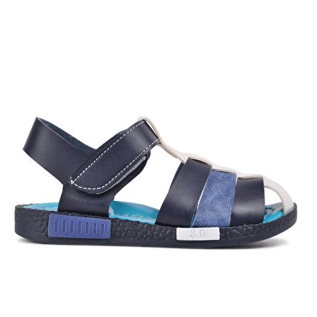 Şiringenç 210111 Lacivert-Kot-Beyaz Comfort Erkek Çocuk Sandalet