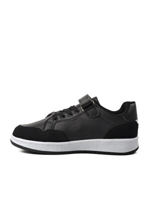 Po-10320-F Siyah Cırtlı Çocuk Sneaker