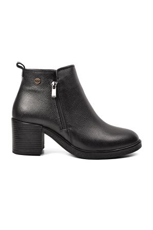 Pierre Cardin Pc-52025 Siyah Hakiki Deri Topuklu Kadın Bot