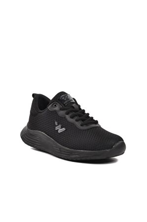 Walkway Aldan Siyah-Siyah Fileli Hava Alan Unisex Spor Ayakkabı