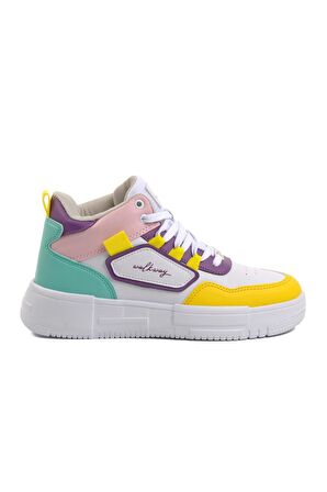 Walkway Nefertiti Beyaz-Sarı Unisex Hi Sneaker
