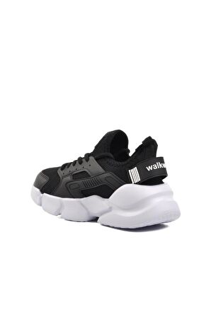 Walkway Hura Siyah-Beyaz Fileli Hafif Unisex Spor Ayakkabı