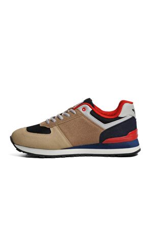 Walkway Benin Bej-Lacivert-Kırmızı Kadın Sneaker