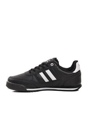 Walkway Effective PU Siyah-Beyaz Bağcıklı Unisex Sneaker