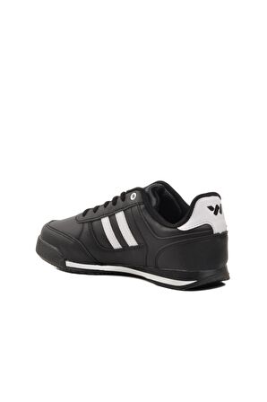 Walkway Effective PU Siyah-Beyaz Bağcıklı Unisex Sneaker