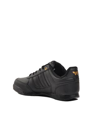Walkway Effective PU Siyah-Altın Bağcıklı Erkek Sneaker