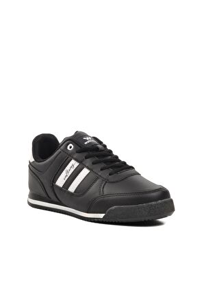 Walkway Effective PU Siyah-Beyaz Bağcıklı Erkek Sneaker