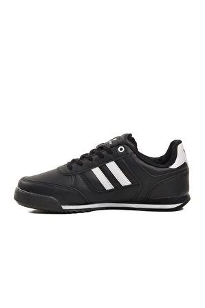 Walkway Effective PU Siyah-Beyaz Bağcıklı Erkek Sneaker