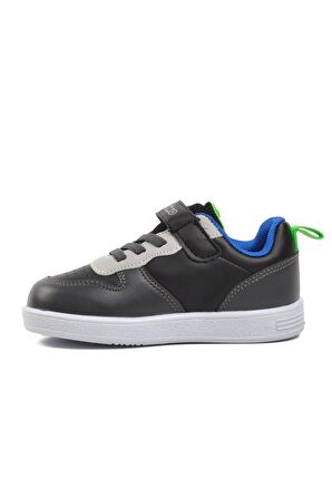 Pepino 1204-B Siyah-Füme-Saks Cırtlı Çocuk Sneaker