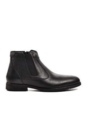 Pierre Cardin 1196063-24K Siyah Hakiki Deri Fermuarlı Erkek Bot