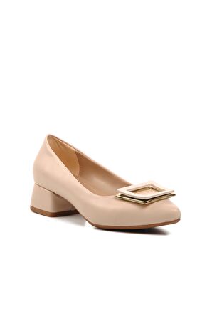 Ayakmod 289216 Bej Kadın Topuklu Ayakkabı
