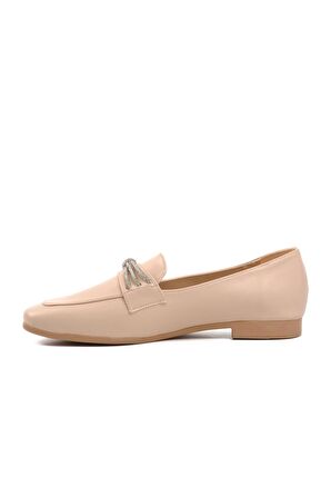 Ayakmod 514509 Bej Kadın Loafer Ayakkabı